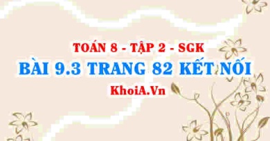 Bài 9.3 trang 82 Toán 8 Kết nối tri thức Tập 2